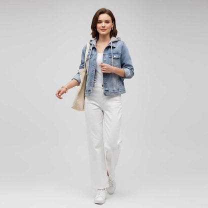 Denim Jacket with Removable Hood | Women's Jacket