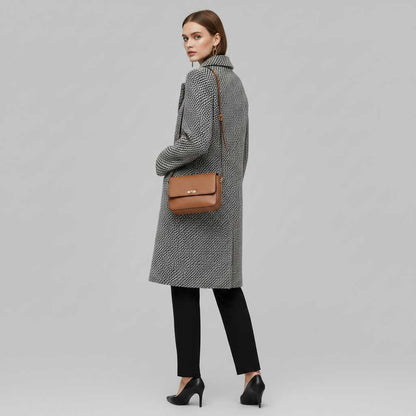 Elegant Long Wool Coat for Women | Black Wool Trench Coat