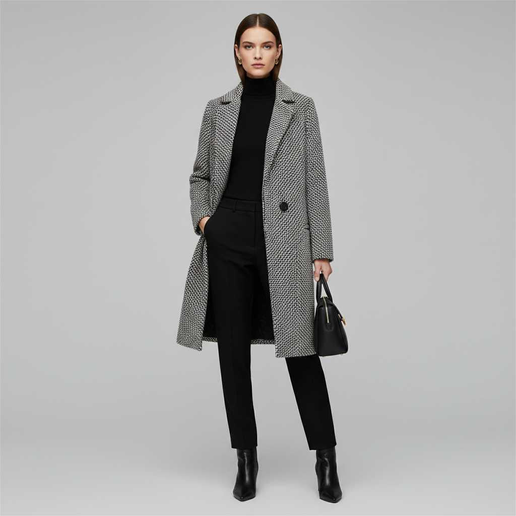 Elegant Long Wool Coat for Women | Black Wool Trench Coat