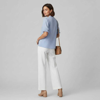 Elegant White Puff Sleeve Blouse | Women's Summer Top