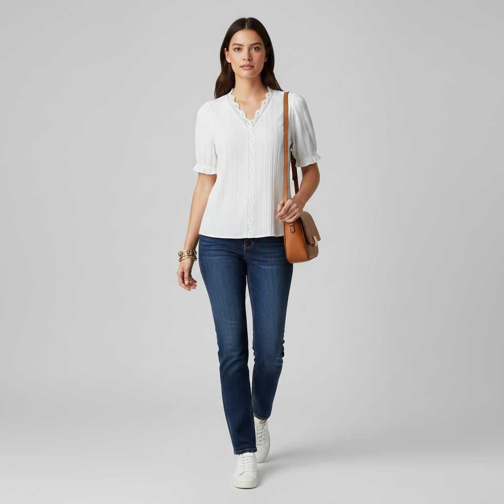 Elegant White Puff Sleeve Blouse | Women's Summer Top