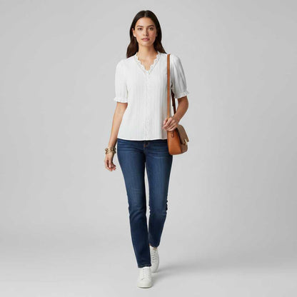 Elegant White Puff Sleeve Blouse | Women's Summer Top