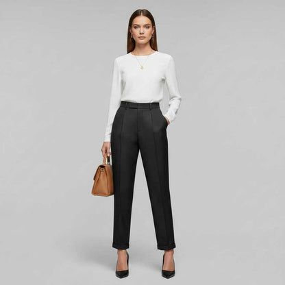 High Waist Women's Trousers | Elegant Office Wear