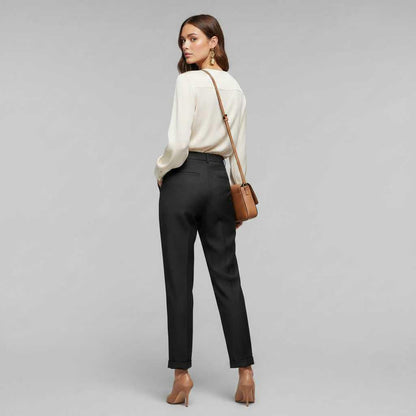 High Waist Women's Trousers | Elegant Office Wear